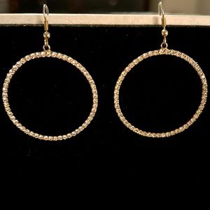 Circle Dangle CZ Earrings